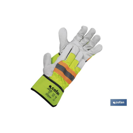 Guantes de piel vacuno con...