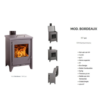 ESTUFA LEÑA BORDEAUX 510 ECO